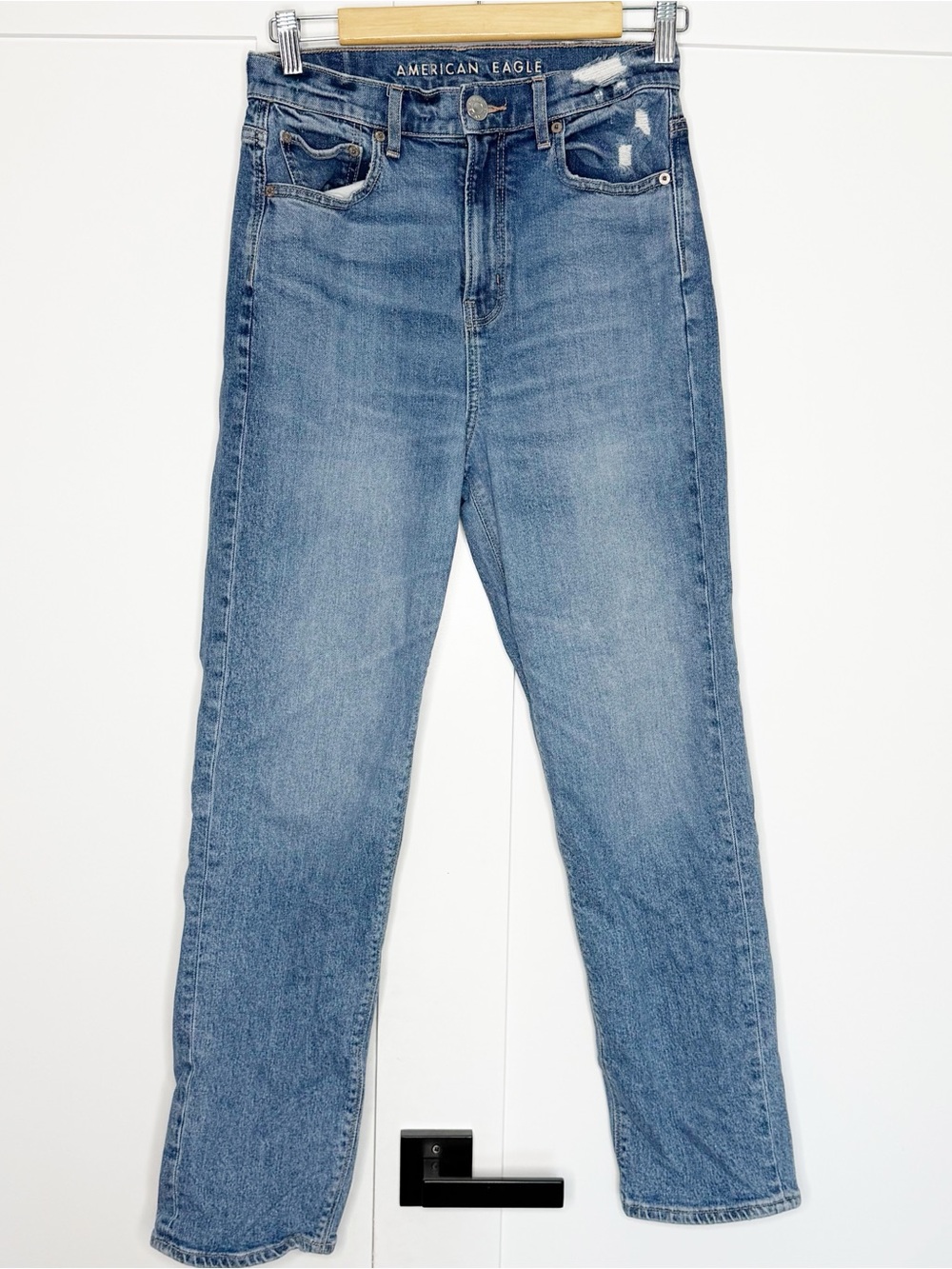 American Eagle Highest Rise 90s Boyfriend Jeans 4 medium Wash Stretch casual - Picture 5 of 11